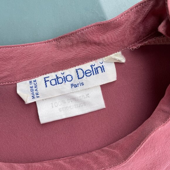 Vintage 80s Fabio Delini Pink Purple Silk Blouse| Size XS/S - Picture 10 of 10